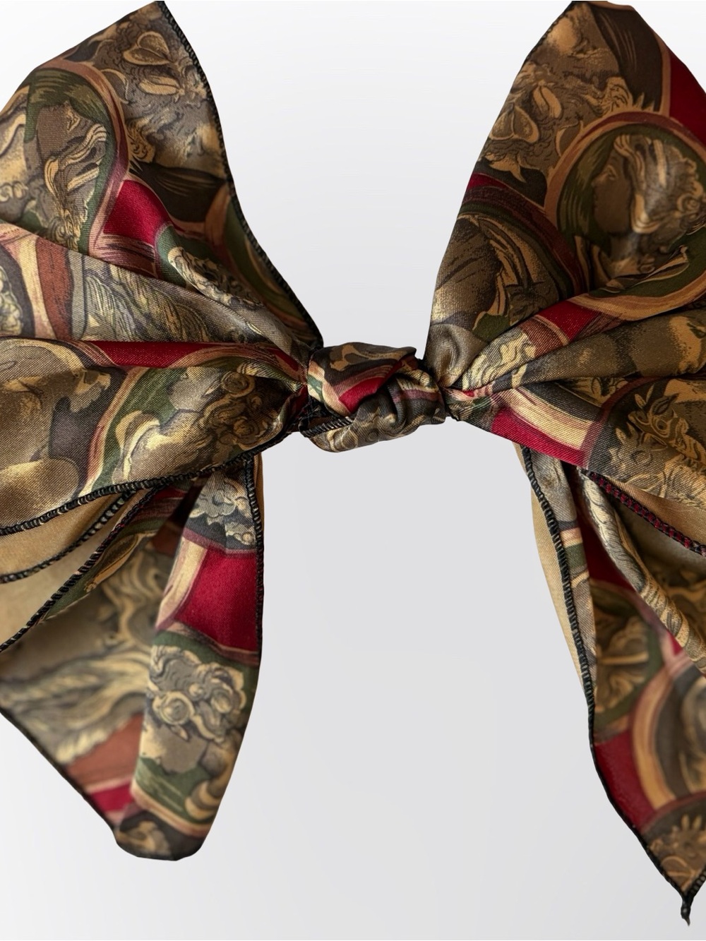 Vintage Oversized Hair Bow Barrette Baroque- Made in Korea